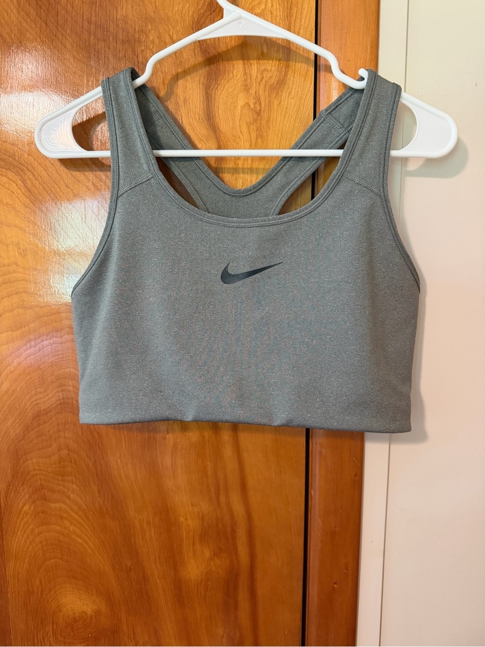 Nike Grey Racerback Sports Bra with Swoosh